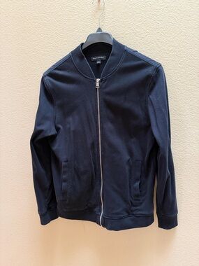 Banana Republic Navy Full-Zip Bomber Jacket